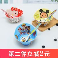 [促销]儿童餐具套装宝宝碗卡通可爱小猪佩奇密胺仿瓷防摔家用创意吃饭碗