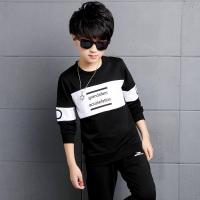 [促销]儿童秋装[童装男][童装女][阳光贝贝童装]2017新款秋季儿童长袖棉质卫衣两件套 大中小童休闲运动服 男童女童