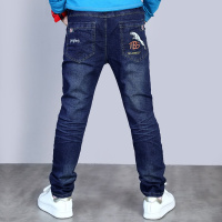 [促销]2018春秋款中大童装牛仔裤男童修身棉弹裤子儿童学生长裤小孩单裤