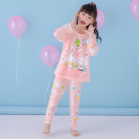 [促销][多款任选]秋冬季儿童睡衣长袖套装男孩女童卡通饼干熊可爱秋季儿童睡衣莫代尔棉质童装中大童男童家居服女孩睡衣宝宝空