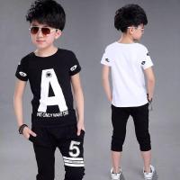 [促销]春夏装童装男大童男装中童小男孩夏天男童套装夏季T恤短袖中裤