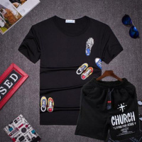 [促销]儿童装大码夏装青少年胖男大童男装12-13-14-15岁男孩男童套装170