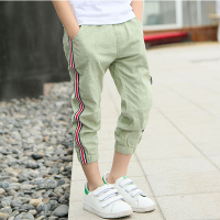 [促销]童装男童九分裤儿童棉麻防蚊裤男孩休闲裤子18春夏款男童长裤薄款