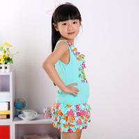 [促销]2017新款 儿童泳衣 女童分体套装 卡通印花宝宝小孩防晒儿童游泳衣女 分体韩版中小童泳装女童 8514