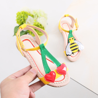 [促销]小蜜蜂女童凉鞋2018夏季新款韩版防滑儿童沙滩鞋甜美平底公主鞋潮