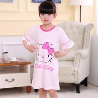 [促销]儿童睡衣夏季短袖女童睡裙棉质可爱卡通韩版儿童睡裙夏天薄款宝宝小女孩裙子连衣裙小学生女童睡衣夏季中大童睡裙短袖家居
