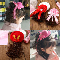 [促销]2对儿童饰卷假帽子头饰蝴蝶结夹女孩礼帽宝宝夹子饰品
