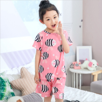 [促销]儿童夏季小孩睡衣女孩可爱中小童卡通夏天短袖男孩睡衣家居服套装