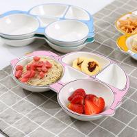 [促销]买一送一送精美卡通勺子宝宝餐盘儿童餐具陶瓷创意卡通汽车早餐盘子碗可爱家用分隔分格盘宝宝大号餐盘儿童餐具分格盘陶瓷