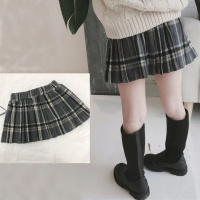 [促销]2018新款秋冬款女童百褶裙童装毛呢格子裙子儿童短裙半身群中小童