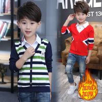 [促销]男童秋冬装加绒保暖打底衫儿童纯棉上衣长袖T恤帅气韩版假两件潮5