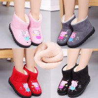 [促销]儿童雪地靴女童靴子男童短靴保暖宝宝靴低筒靴休闲棉鞋耐磨防滑靴