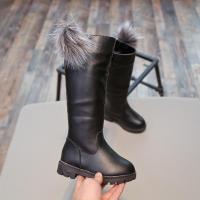 [促销]女童靴子儿童鞋韩版中大童百搭高筒靴长靴3-9岁雪地靴公主鞋棉靴