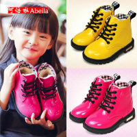 [促销][促]Abeila秋冬季雪地靴加绒厚棉男女儿童短靴表演韩马丁靴