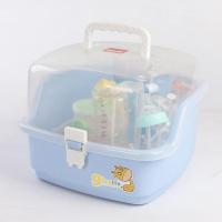 [促销]手提婴儿奶瓶收纳箱盒便携大号宝宝餐具储存盒沥水晾干架奶粉盒