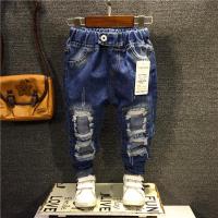 [促销]男童女童秋冬款裤子2018童装宝宝加绒长裤儿童加厚牛仔裤90-130码