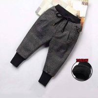 [促销]男女童裤子加绒宝宝裤子加厚冬款保暖棉裤中小童休闲格子裤