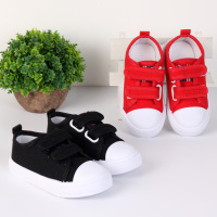 [促销]诗狼猫儿童帆布鞋秋男女童魔术贴防滑宝宝布鞋学生软底小白鞋板鞋
