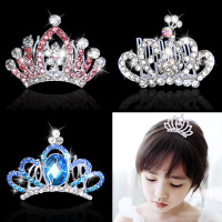 [促销]韩国儿童皇冠公主可爱水钻女童饰箍宝宝王冠小女孩卡头饰品