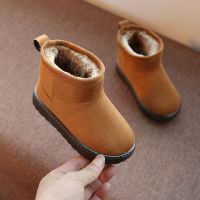 [促销]汉尼熊女童短靴儿童雪地靴男童2018新款冬季加绒宝宝棉鞋保暖鞋子