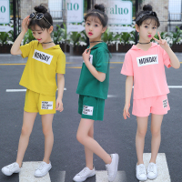 [促销]女童夏装2018新款时髦套装童装中大童短袖韩版潮衣洋气休闲两件套