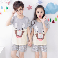 [促销]【俞兆林】儿童睡衣男女童夏季宝宝家居服小孩空服短袖套装薄款