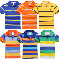 [促销]童装夏季儿童短袖T恤纯棉男童翻领polo衫条纹男童T恤衫中大童T恤