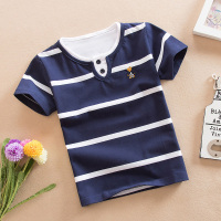 [促销]童装夏装新款 男童条纹POLO衫儿童短袖T恤衫 宝宝纯棉 圆领上衣新