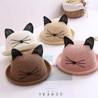 [促销]新款儿童帽子春夏秋渔夫帽亲子礼帽猫咪盆帽男女童遮阳太阳帽帽