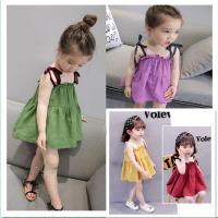 [促销][100%棉透气]婴幼儿连衣裙夏小童带裙纯色系带裙子可爱蛋糕裙