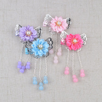 [促销]韩版古韵儿童饰复古女孩夹卡流苏蝴蝶结夹女童公主头饰