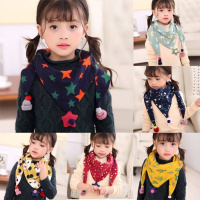 [促销]春秋儿童棉麻围巾韩版宝宝三角巾男童女童小孩三角流苏围巾男女