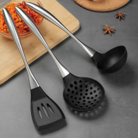 德国厨房炒菜硅胶锅煎铲子不粘锅专用耐高温德国汤漏勺
