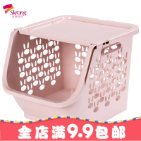 可叠加收纳筐塑料玩具收纳篮 厨房零食蔬菜筐子浴室置物架