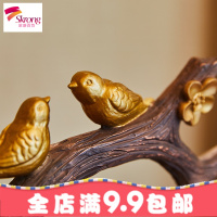 新中式禅意博古架摆件办公室隔断工艺装饰品暖房乔迁新居礼品