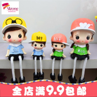 客厅电视柜婚庆装饰礼品小摆件卡通脚娃娃 创意家居装饰摆件