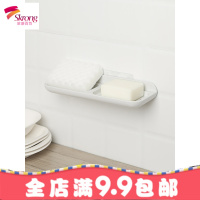 日本吸盘壁挂式肥皂盒双层沥水吸壁免打孔香皂盒卫生间浴室置物架