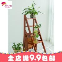 多功能家用折叠梯子创意椅子两用四步梯加厚楠竹梯凳室内登高梯子