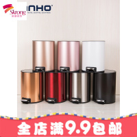 垃圾桶家用 卫生间客厅卧室厨房有盖不锈钢脚踩脚踏式 垃圾筒大号
