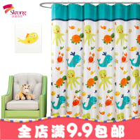 卡通浴室浴帘套装免打孔加厚防水防霉卫生间窗帘帘隔断淋浴帘子