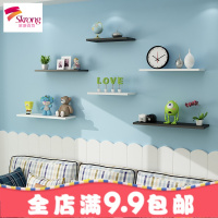 墙上置物架免打孔墙面壁客厅卧室一字架桌子机顶盒装饰架隔板壁挂