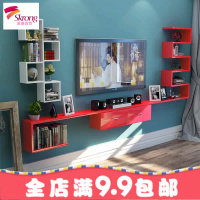 墙上置物架客厅造型架电视背景墙装饰架壁挂 电视柜隔板创意格子