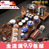 紫砂功夫茶具套装家用全自动电磁炉陶瓷茶壶简约整套实木茶盘
