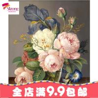 3D十字绣2018新款客厅线绣卧室小幅小件花卉欧式油画花瓶简约现代