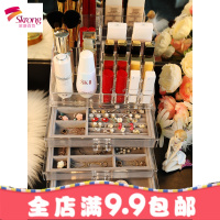 少女心亚克力首饰盒简约饰品耳环口红格收纳盒子手表耳钉整理托盘