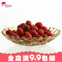 大号水晶玻璃果盘欧式创意现代客厅家用玻璃盘子ktv酒店果斗果盆