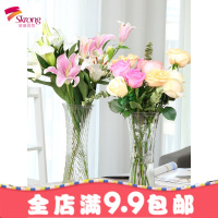 大号简约养富贵竹花瓶透明玻璃水培植物百合花瓶客厅桌面插花摆件