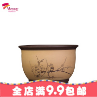 紫砂花盆大号兰花盆阳台种菜盆栽花卉特大号清仓特价包邮陶瓷花盆