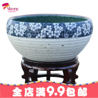 景德镇陶瓷荷花缸睡莲碗莲花盆绿萝盆养金鱼缸乌龟缸客厅摆件包邮