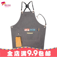 定制围裙印logo餐厅咖啡师奶茶店花艺理师背带牛仔工作服围腰